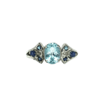 Load image into Gallery viewer, 3.20/GM BLUE TOPAZ BLUE SAPPHIRE RING Earrings - G0693