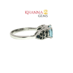 Load image into Gallery viewer, 3.90/GM BLUE TOPAZ ONYX RING Earrings - G0690