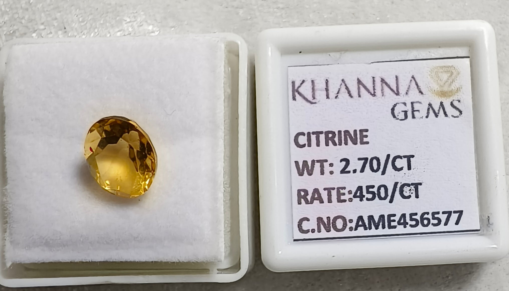 2.70/Carat Natural Triangular Citrine Stone-456577