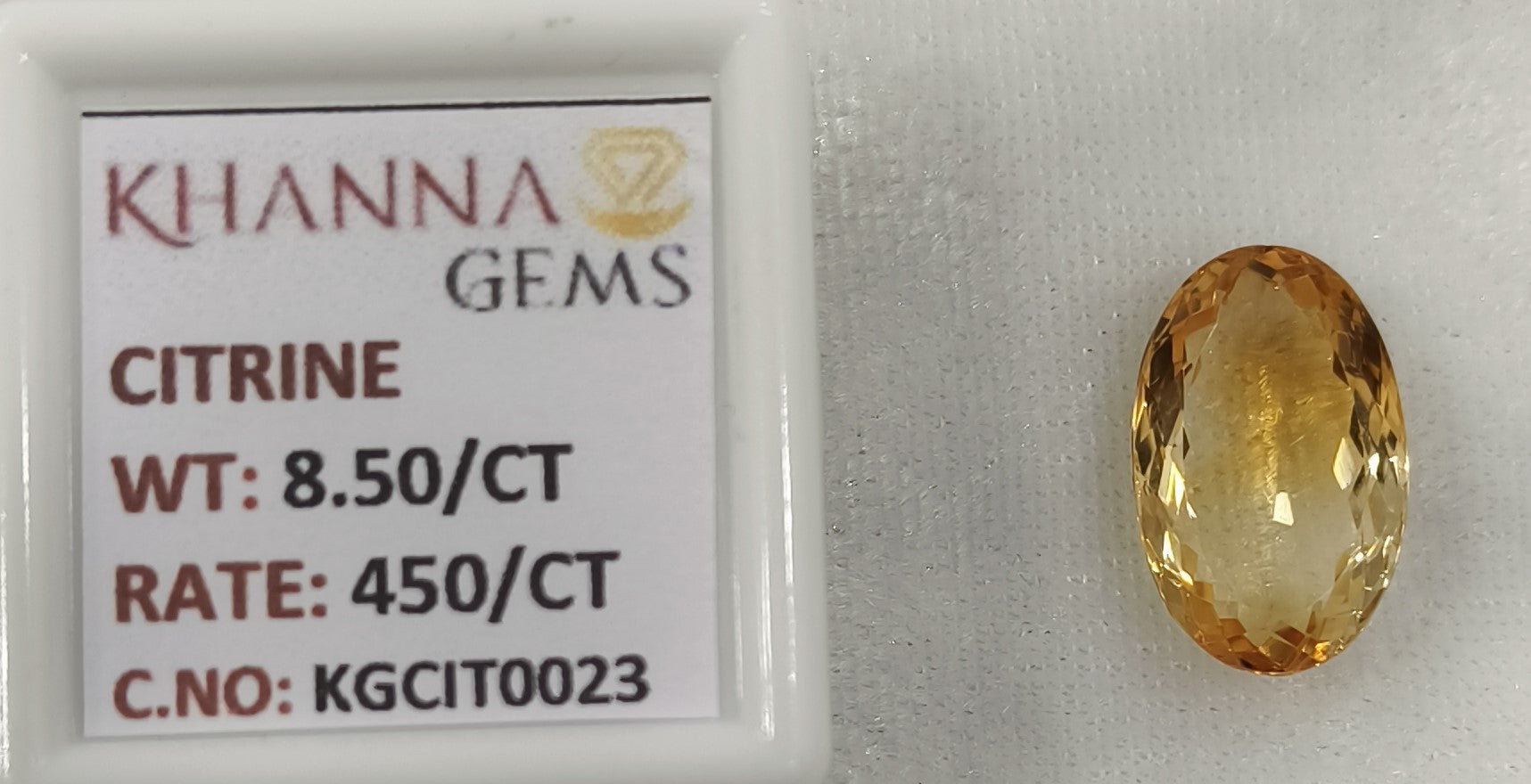 8.50/Carat Natural Triangular Citrine Stone-450