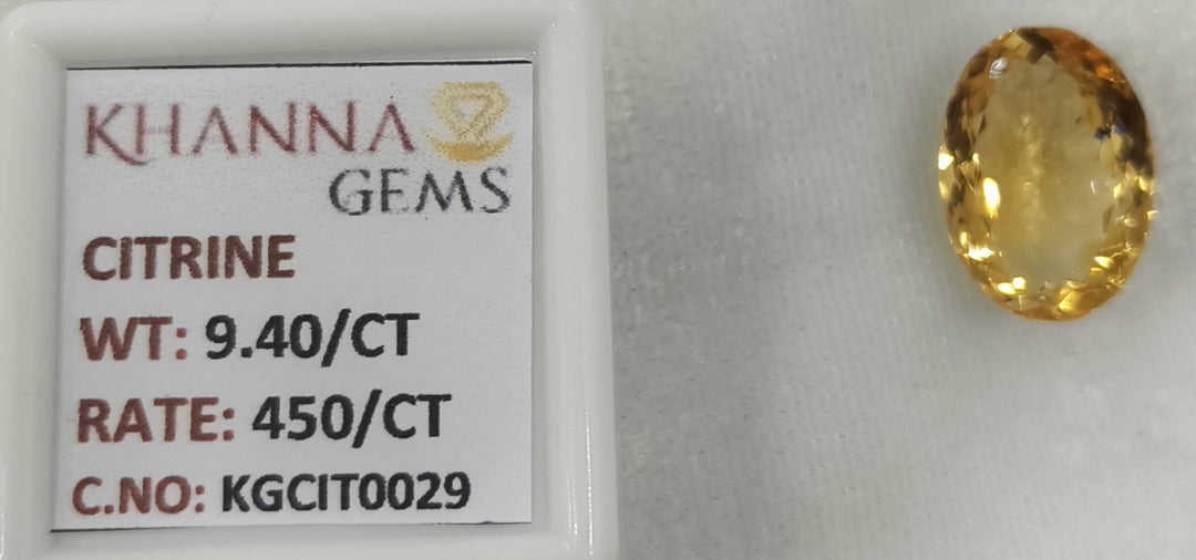 9.40/Carat Natural Triangular Citrine Stone-450