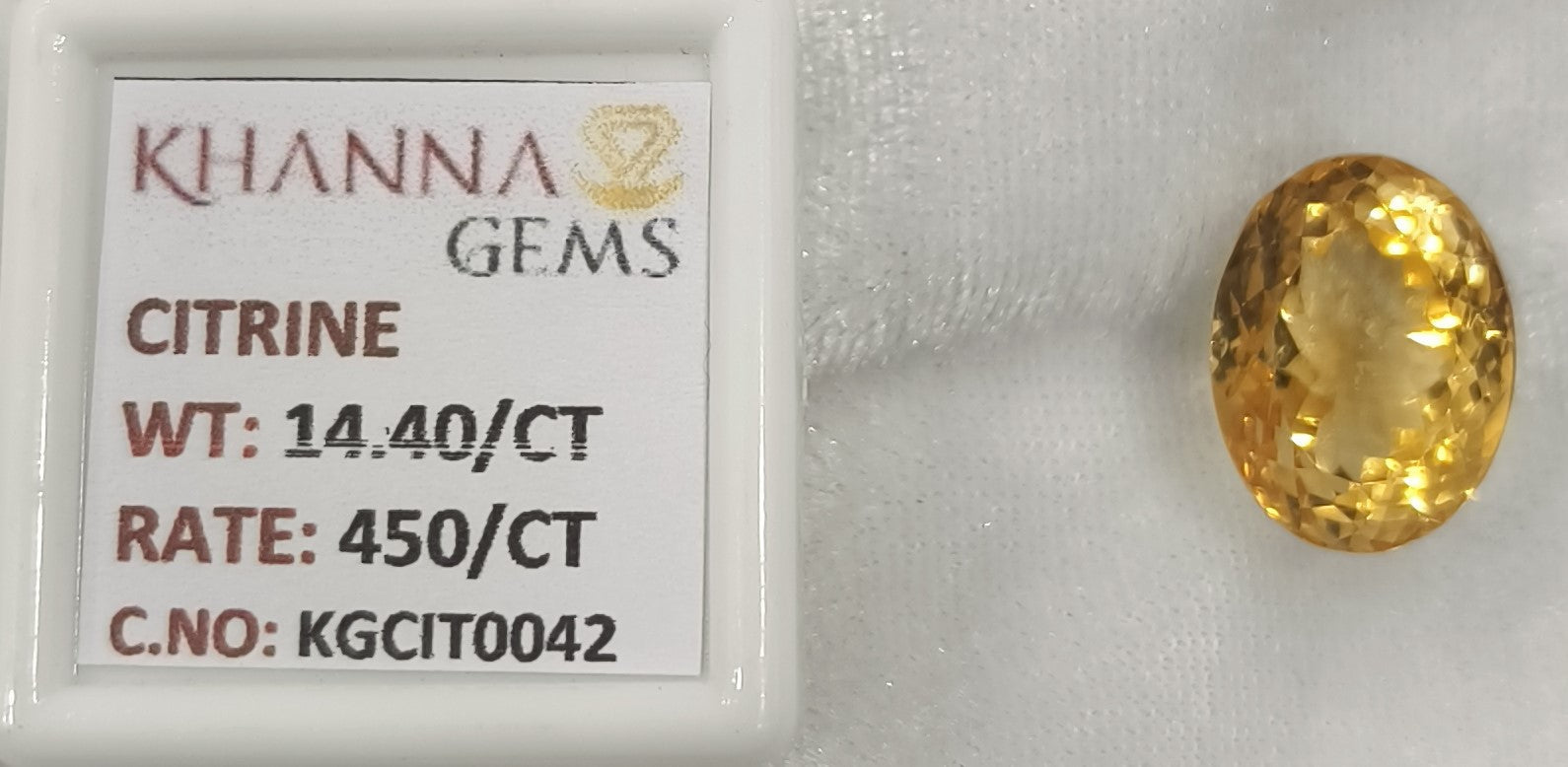 15.99 Ratti Natural Triangular Citrine Stone-KGCIT0042