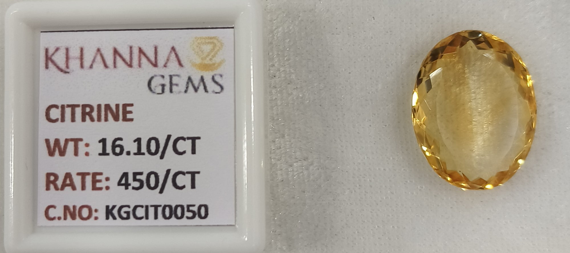 16.10/Carat Natural Triangular Citrine Stone-450