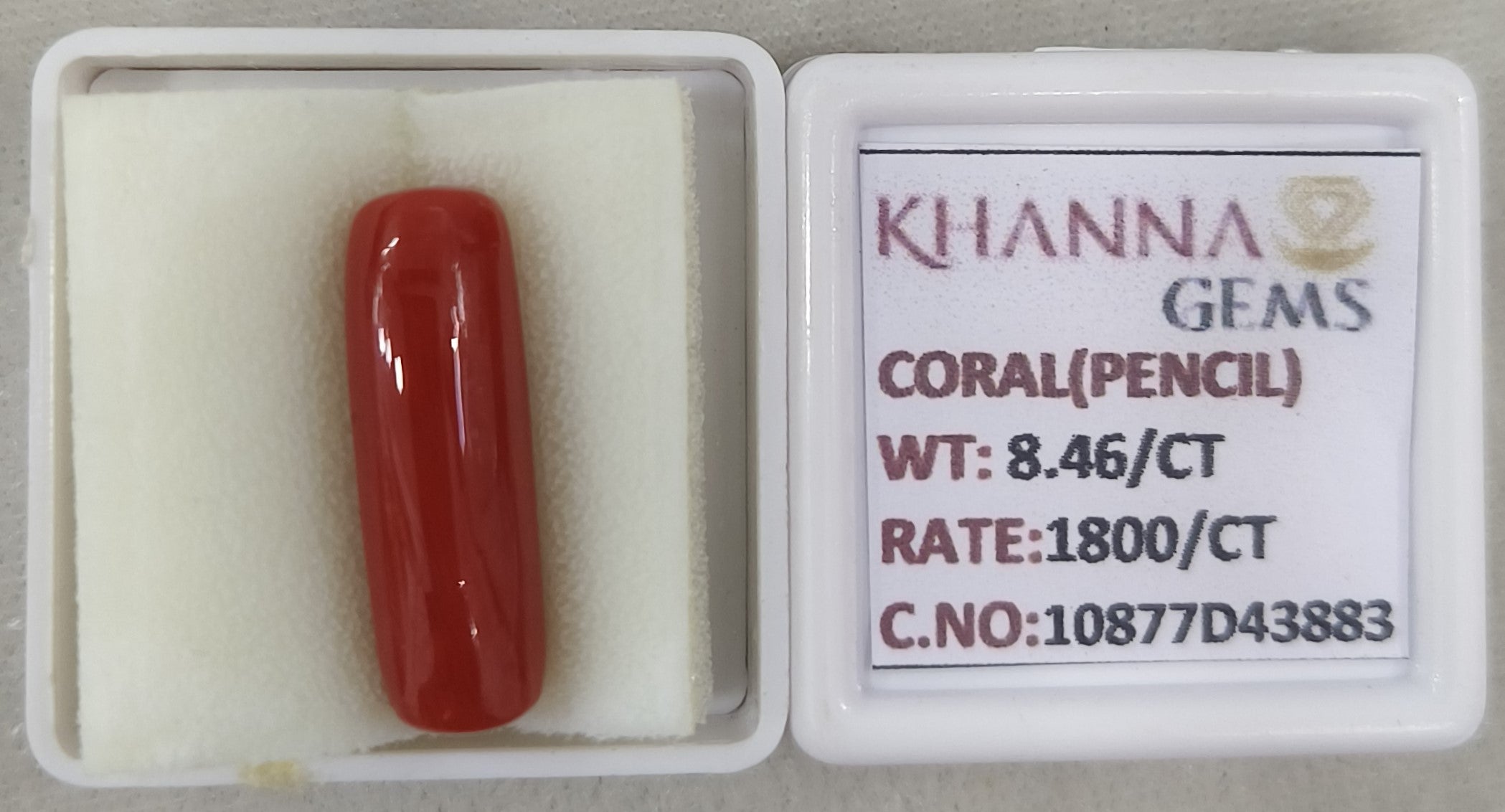 8.46/CT Natural Red Coral With Govt. Lab Certificate-10877D43883