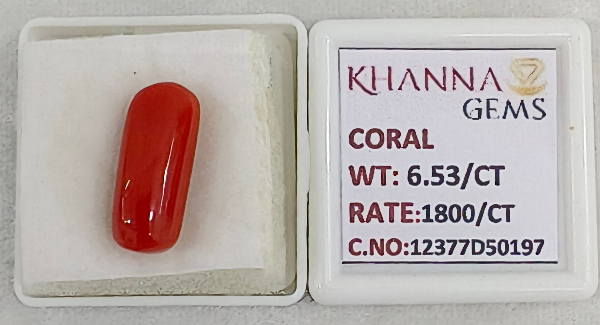 6.53/CT Natural Red Coral With Govt. Lab Certificate-12377D50197