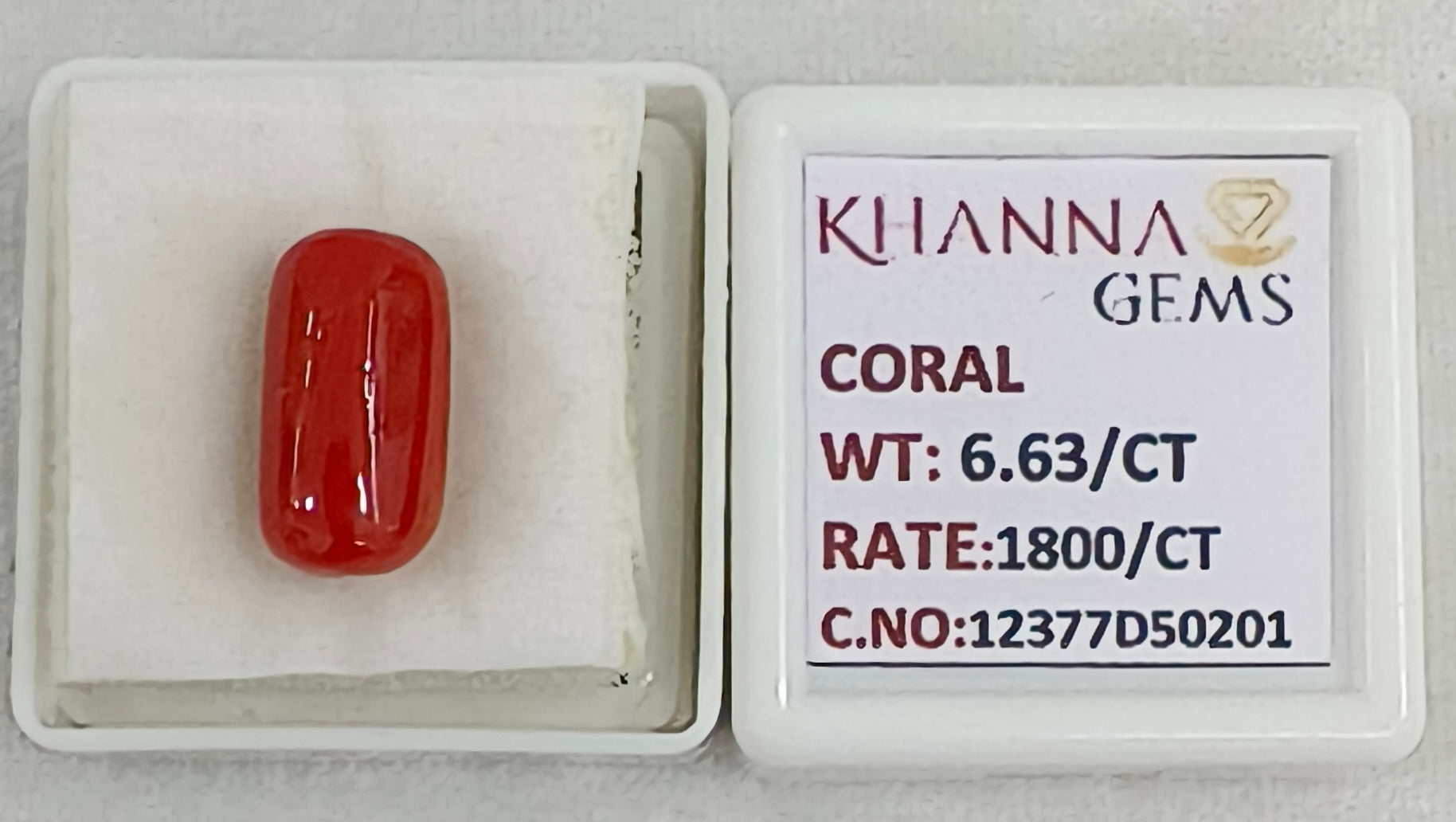 6.63/CT Natural Red Coral With Govt. Lab Certificate-12377D50201
