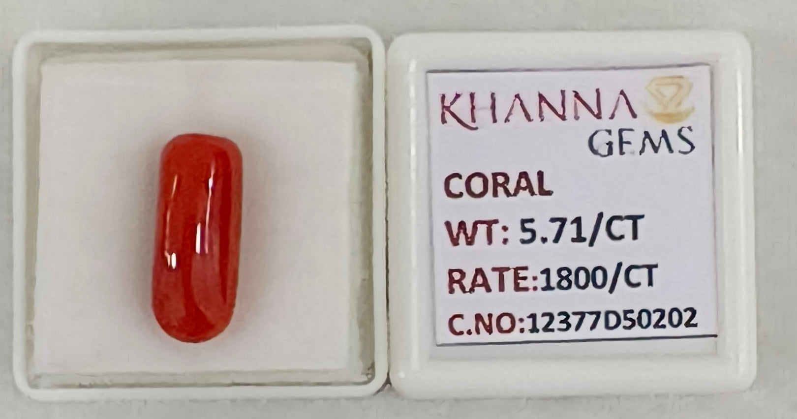 5.71/CT Natural Red Coral With Govt. Lab Certificate-12377D50202