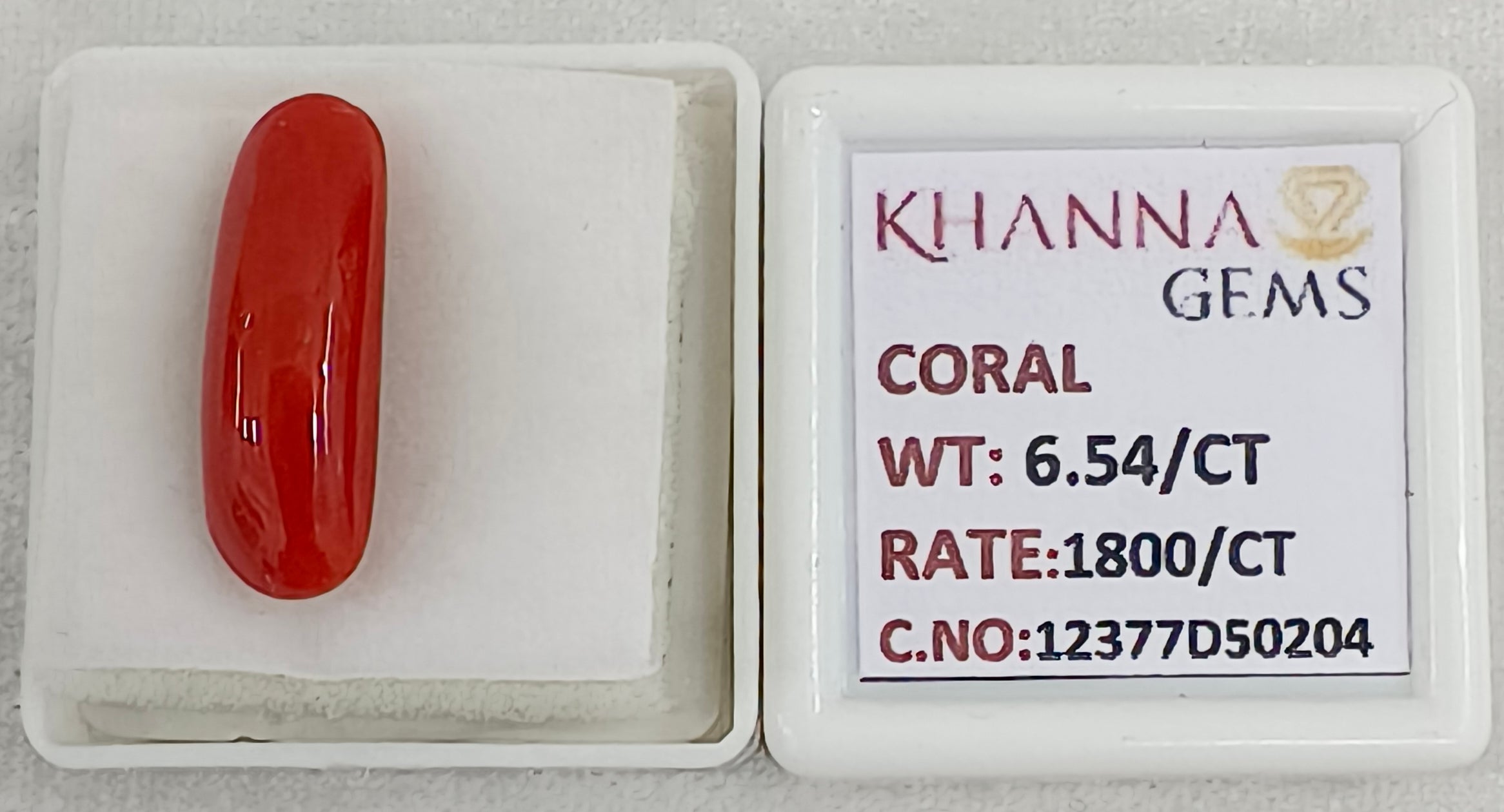 6.54/CT Natural Red Coral With Govt. Lab Certificate-12377D50204