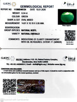 Load image into Gallery viewer, 6.54/CT Natural Panna Stone with Govt. Lab Certificate-11388D46124