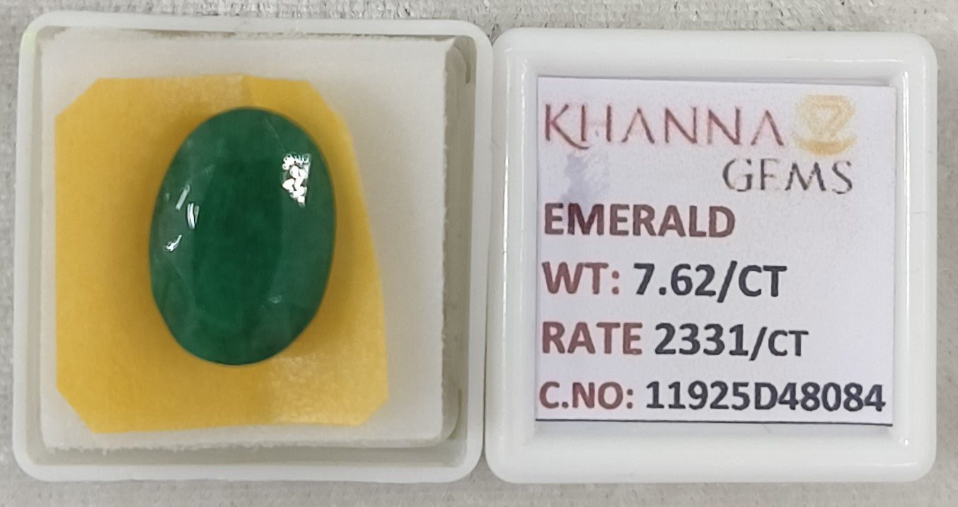 7.62/CT Natural Panna Stone with Govt. Lab Certificate-11925D48084