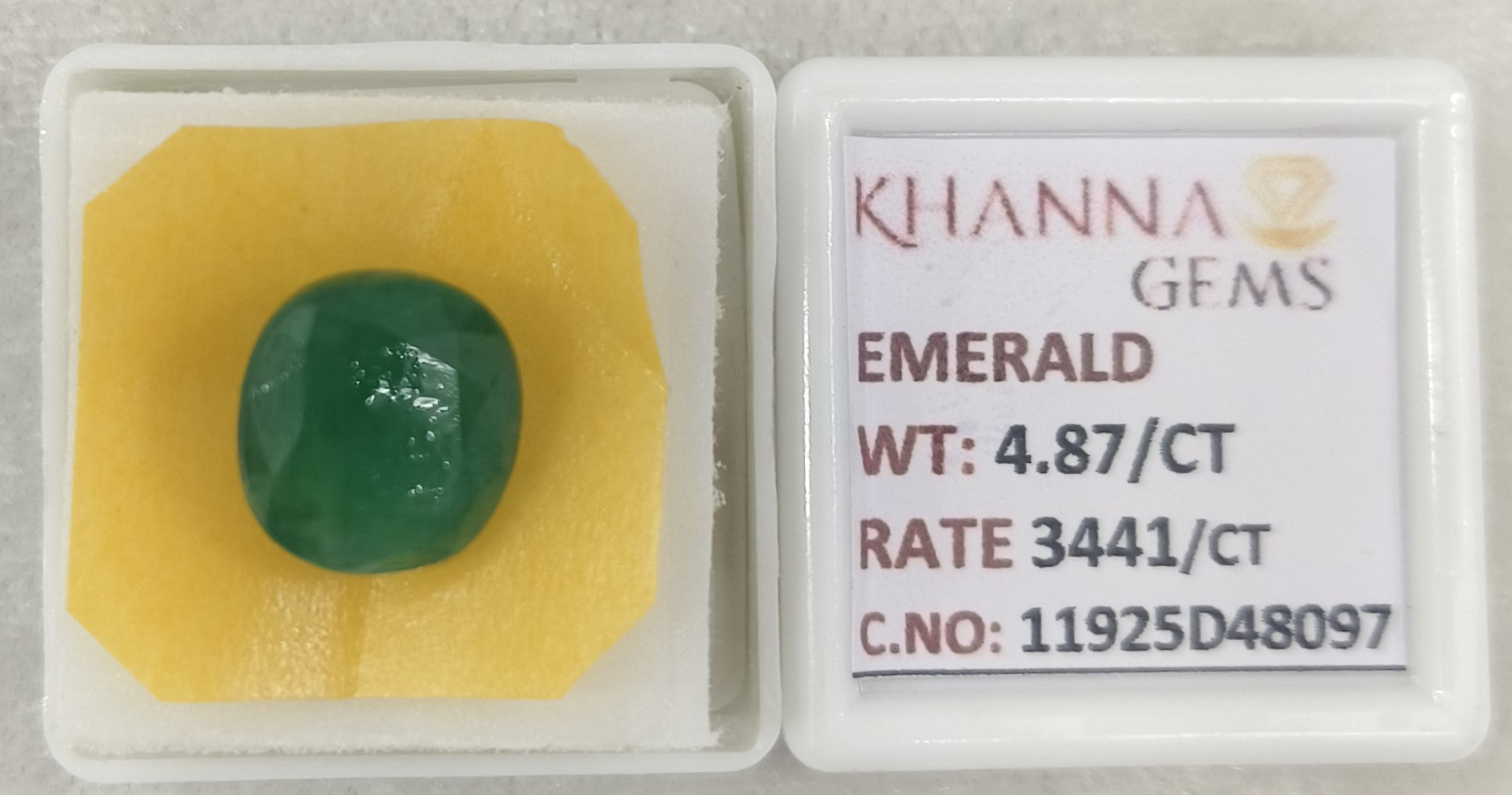 4.87/CT Natural Panna Stone with Govt. Lab Certificate-11925D48097