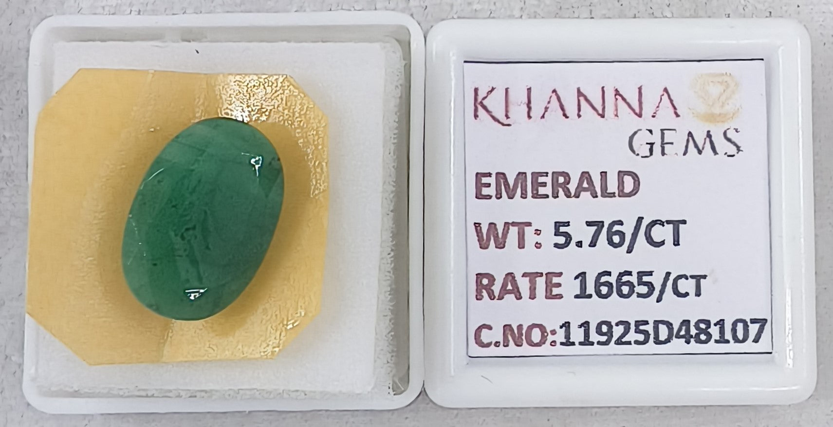 5.76/CT Natural Panna Stone with Govt. Lab Certificate-11925D48107