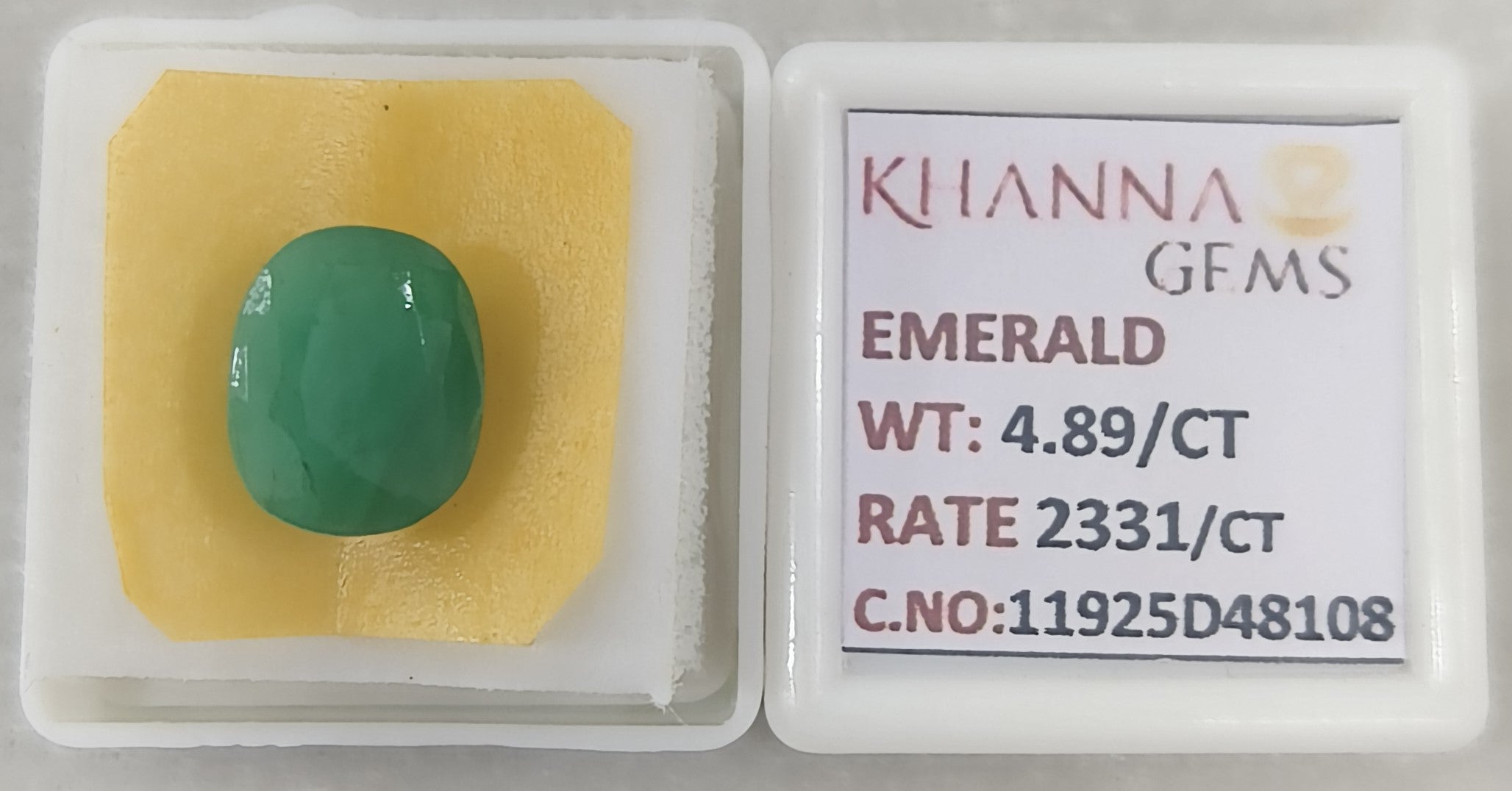 4.89/CT Natural Panna Stone with Govt. Lab Certificate-11925D48108