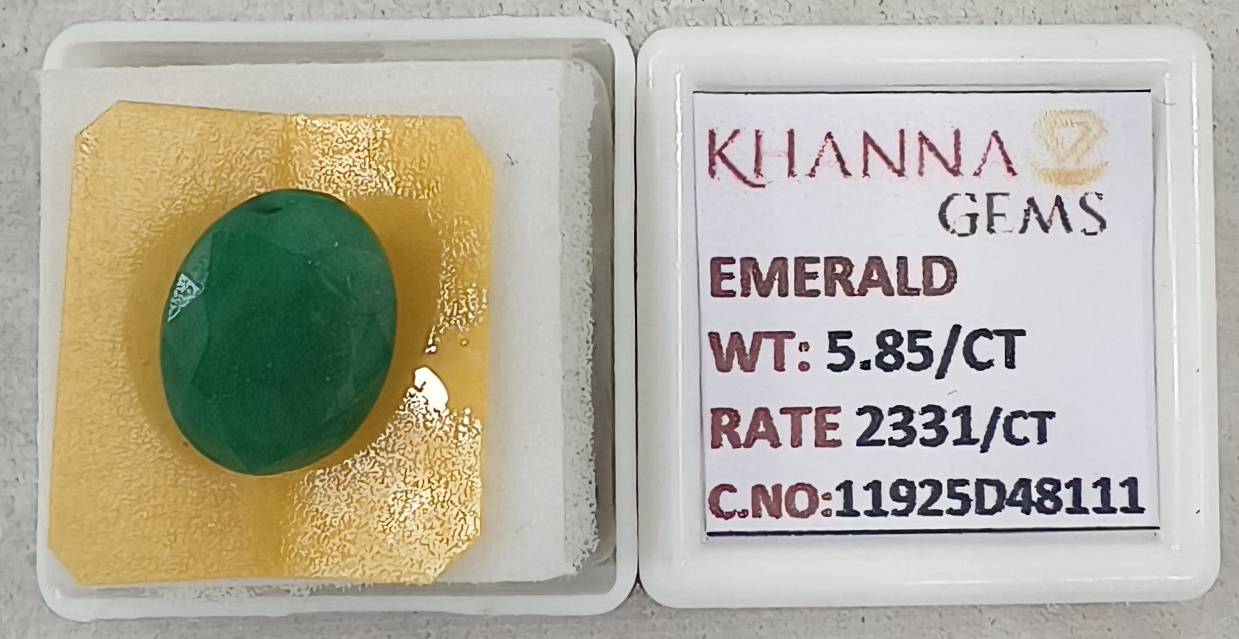 5.85/CT Natural Panna Stone with Govt. Lab Certificate-11925D48111