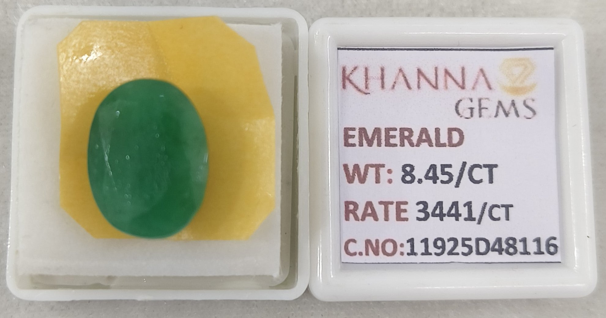 8.45/CT Natural Panna Stone with Govt. Lab Certificate-11925D48116