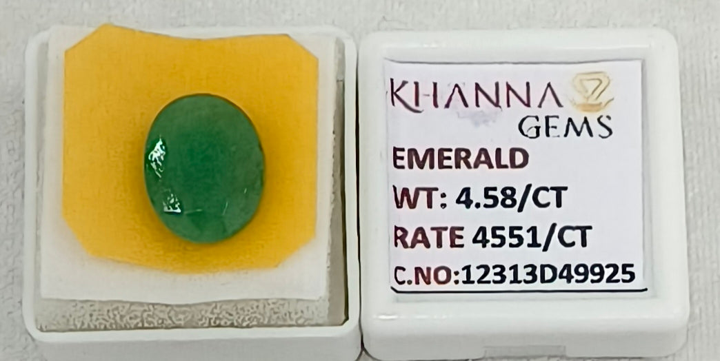 4.58/CT Natural Panna Stone with Govt. Lab Certificate-12313D49925