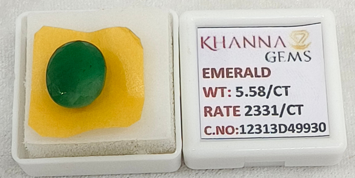5.58/CT Natural Panna Stone with Govt. Lab Certificate-12313D49930