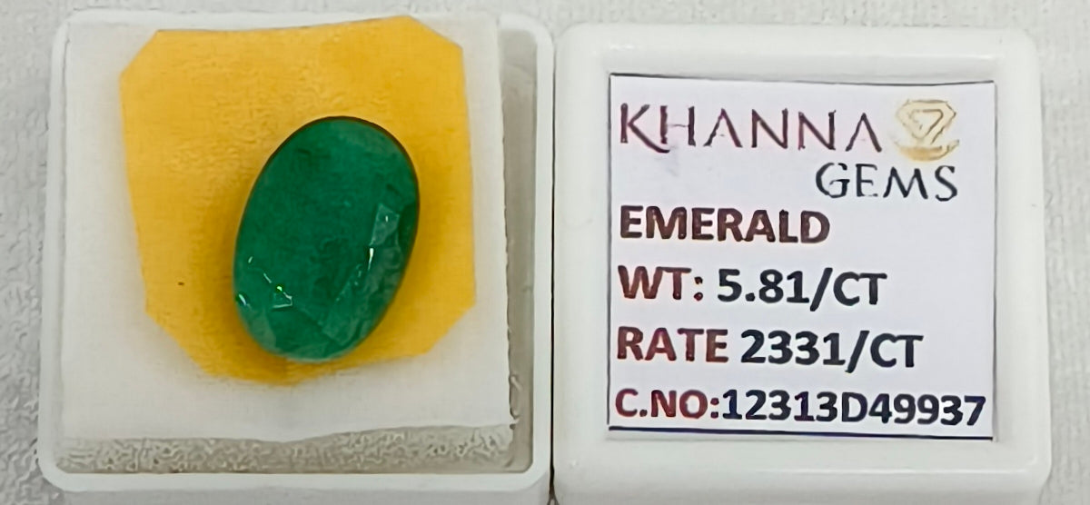 5.81/CT Natural Panna Stone with Govt. Lab Certificate-12313D49937