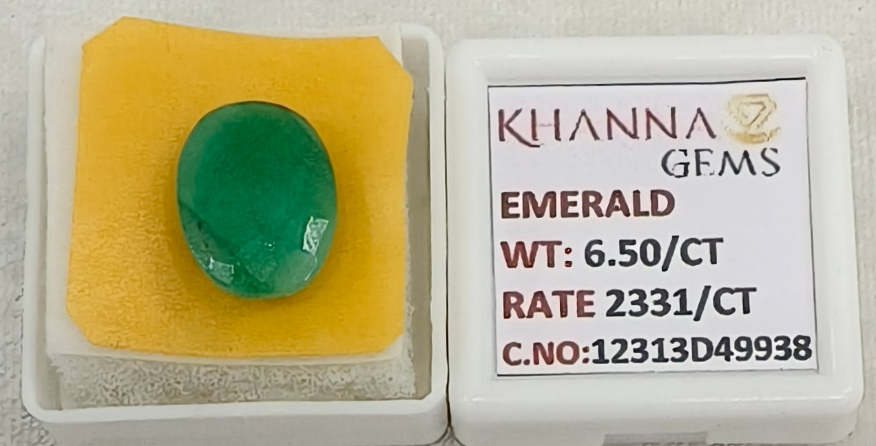 6.5/CT Natural Panna Stone with Govt. Lab Certificate-12313D49938