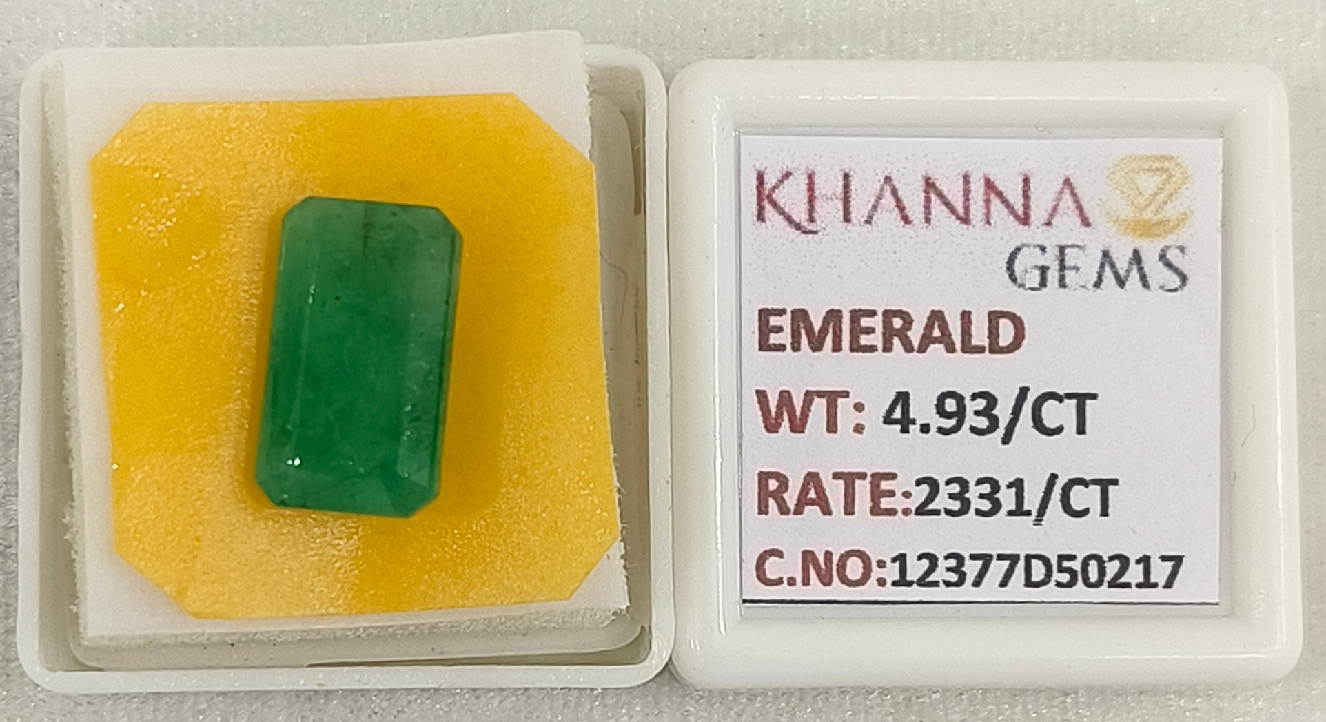4.93/CT Natural Panna Stone with Govt. Lab Certificate-12377D50217