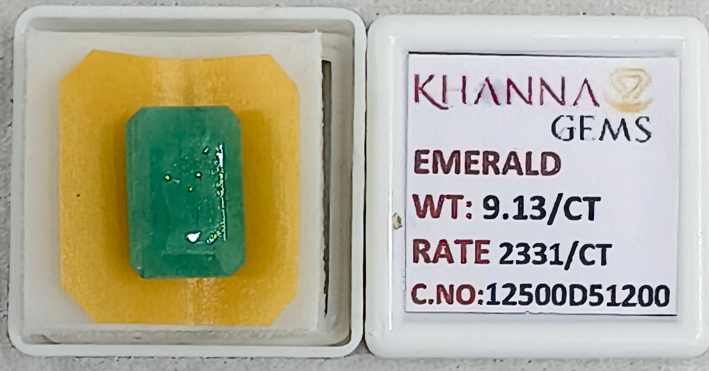 9.13/CT Natural Panna Stone with Govt. Lab Certificate-12500D51200