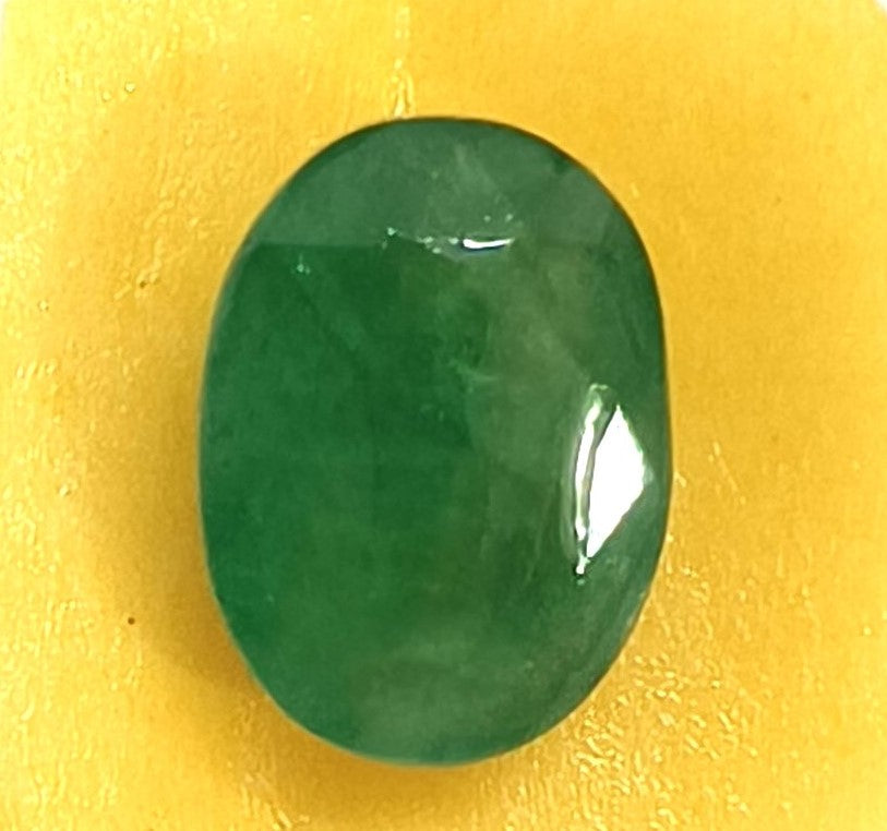 6.44/CT Natural Panna Stone with Govt. Lab Certificate (8991)