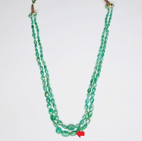 234.12/CT Natural Panna Beads with Govt. Lab Certificate