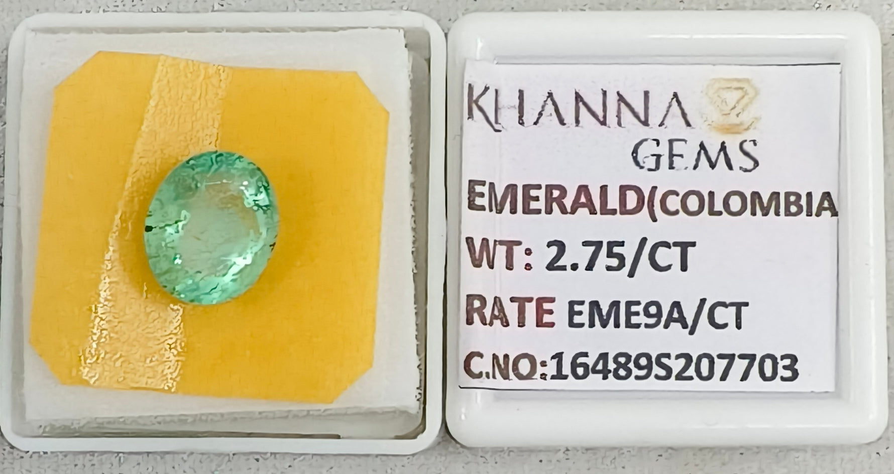 2.75/CT Natural Panna Stone with Govt. Lab Certificate-16489S207703