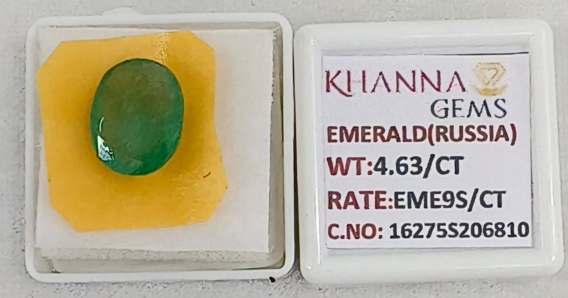 4.63/CT Natural Panna Stone with Govt. Lab Certificate-16275S206810