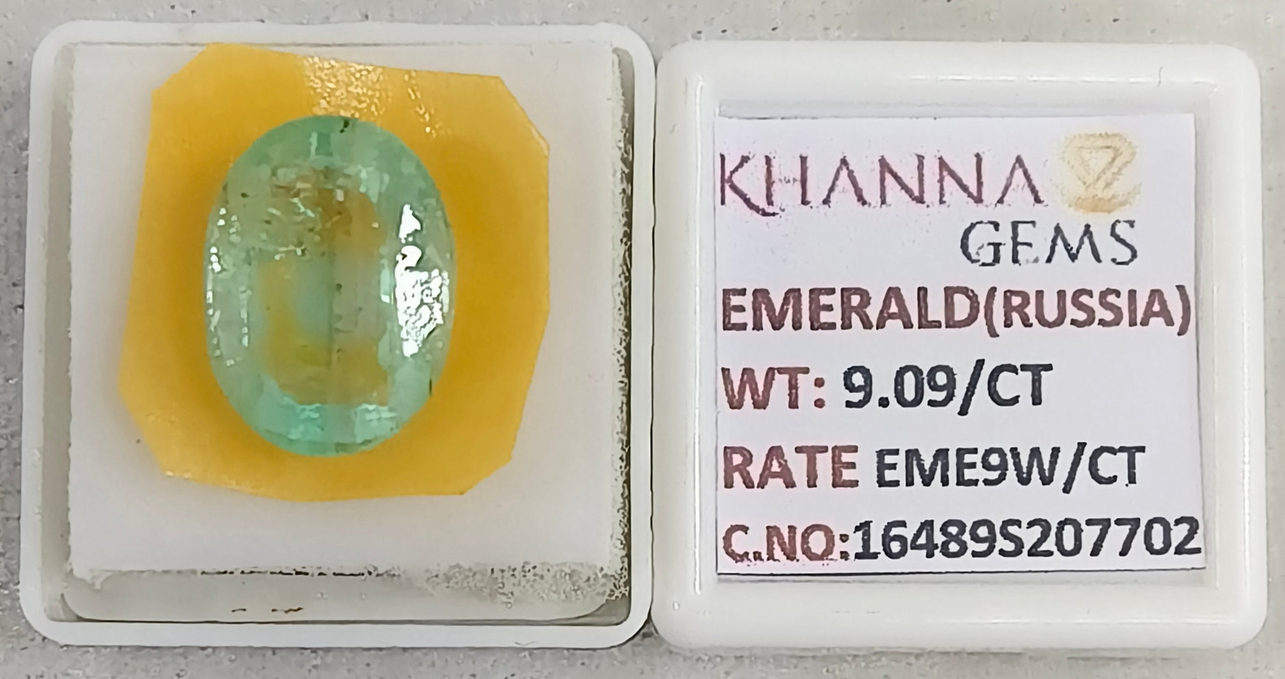 9.09/CT Natural Panna Stone with Govt. Lab Certificate-16489S207702