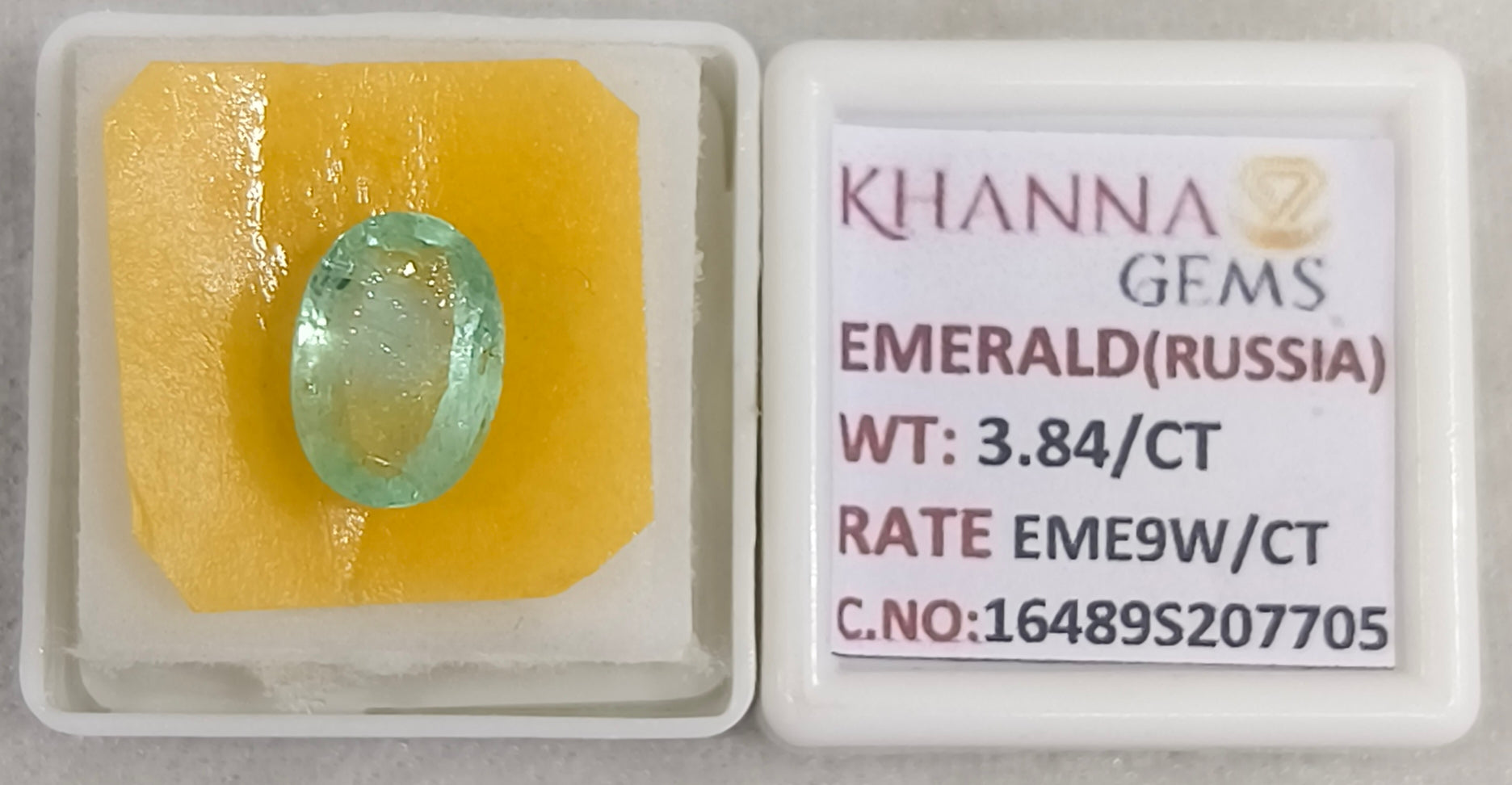 3.84/CT Natural Panna Stone with Govt. Lab Certificate-16489S207705