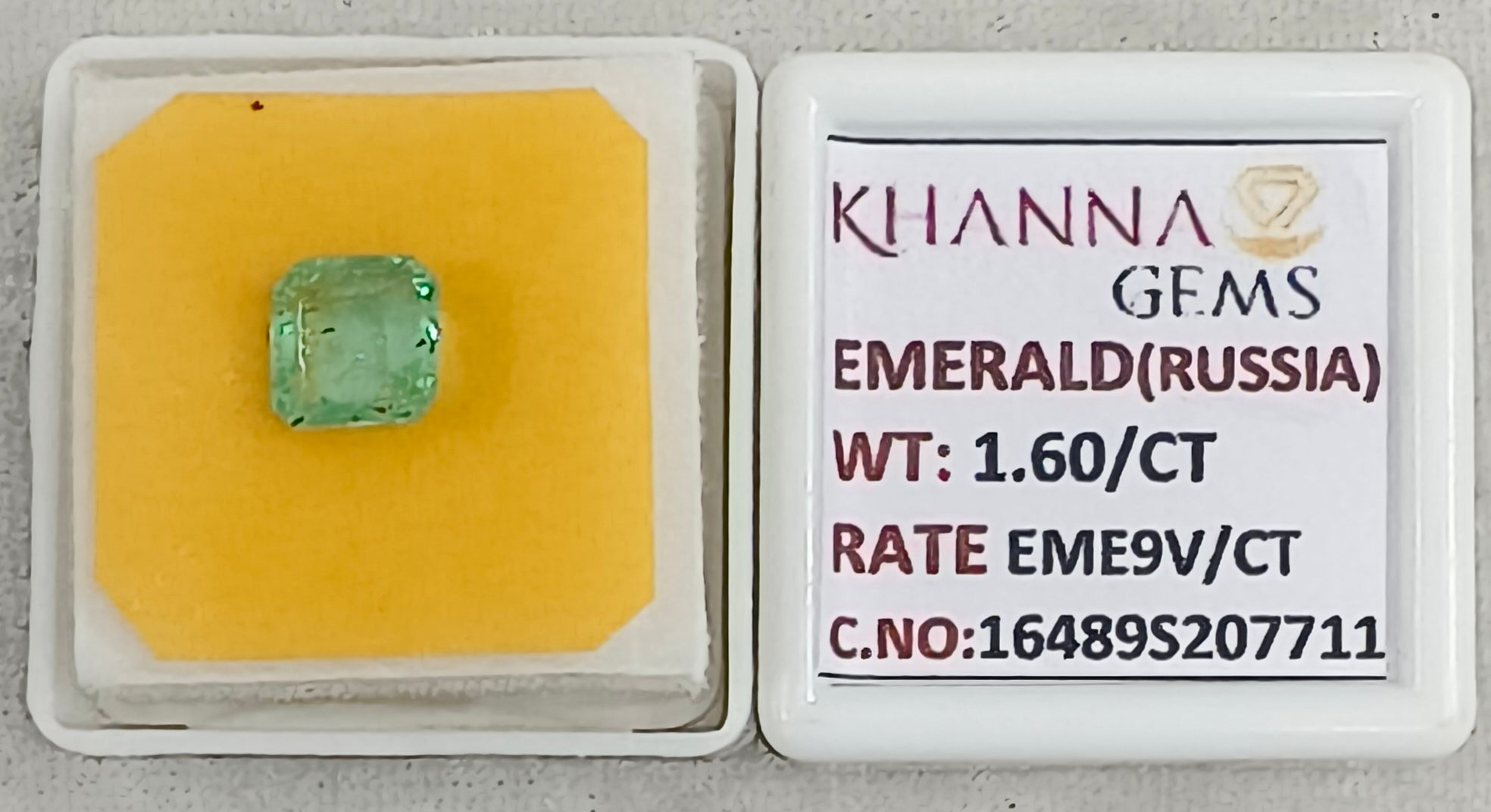 1.6/CT Natural Panna Stone with Govt. Lab Certificate-16489S207711