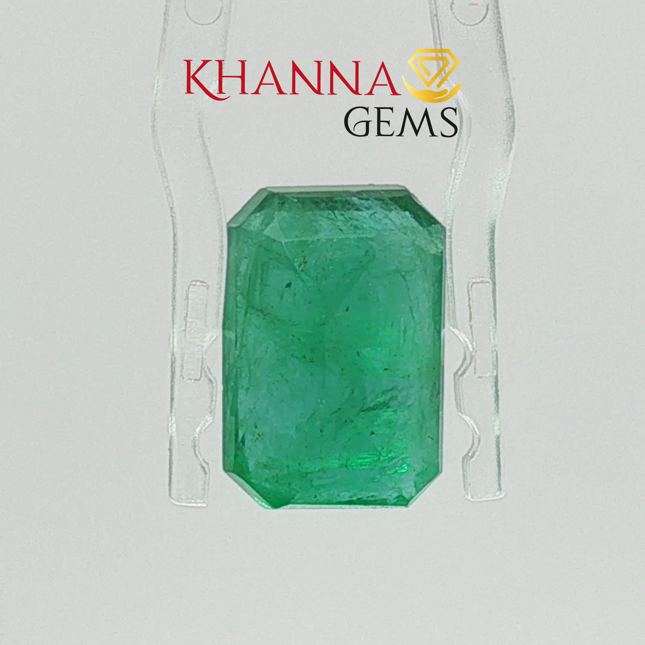 6.64/CT Natural Panna Stone with Govt. Lab Certificate-16910S209829