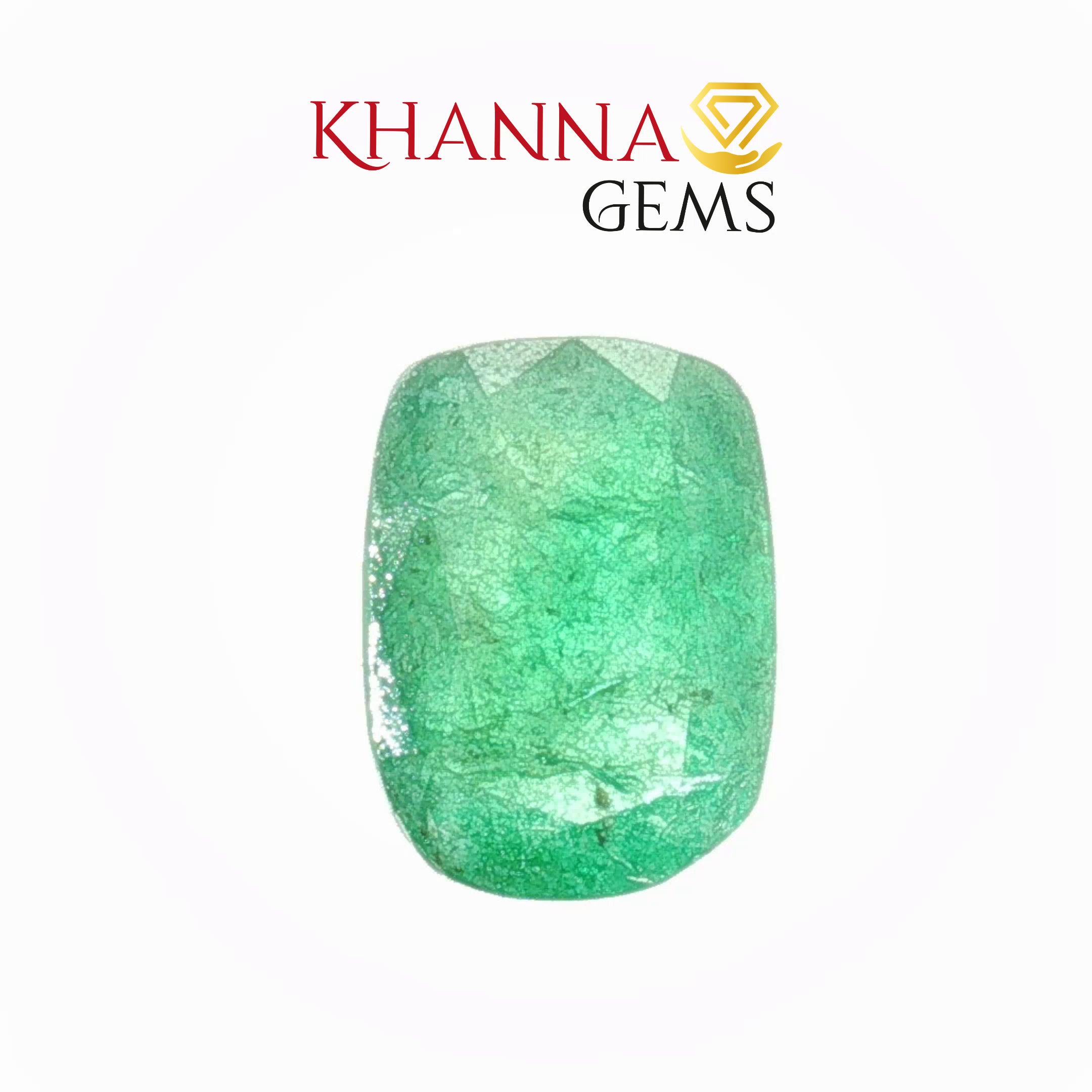 6.59/CT Natural Panna Stone with Govt. Lab Certificate-16910S209831