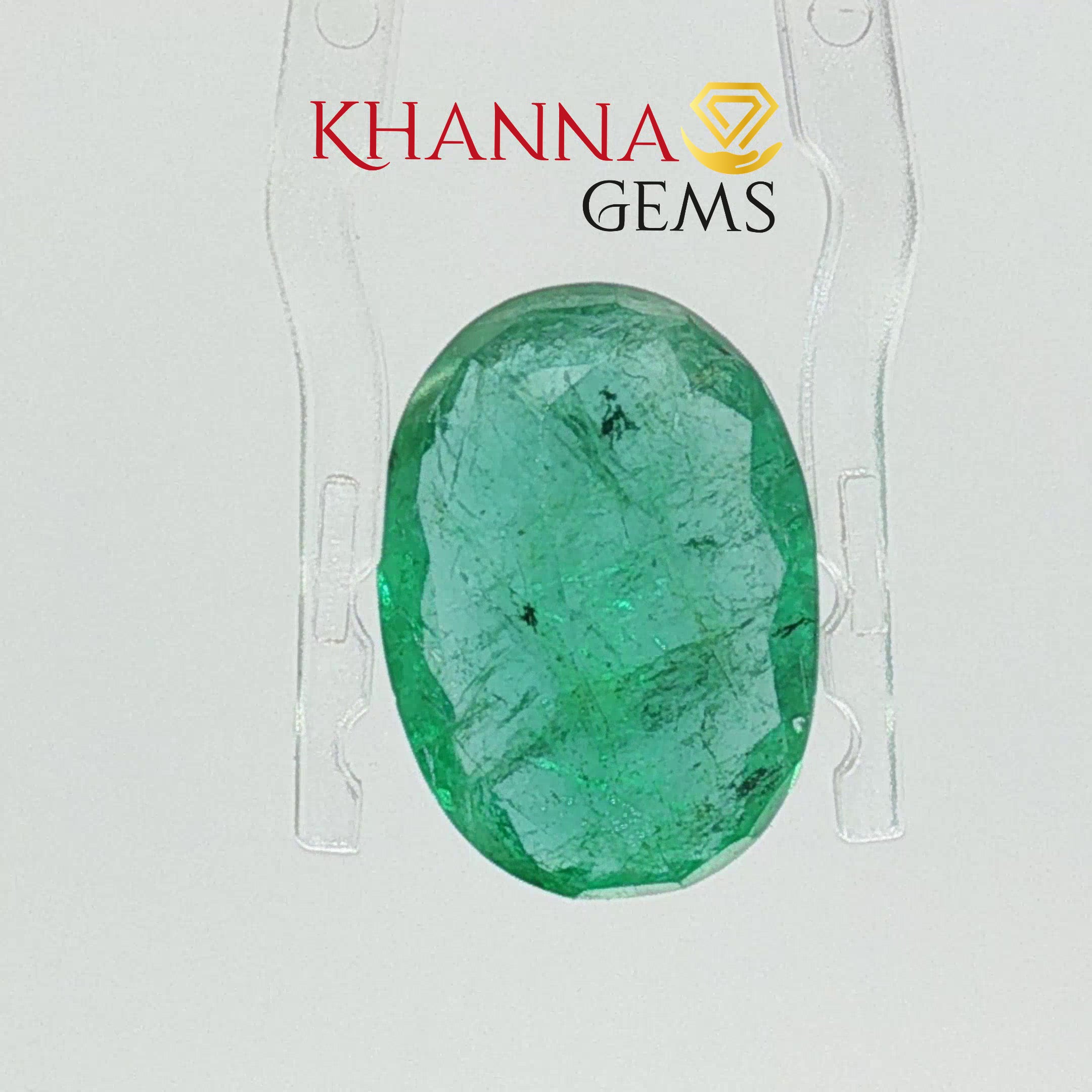 6.77/CT Natural Panna Stone with Govt. Lab Certificate-16910S209832