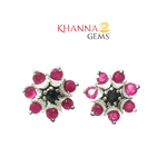 Load image into Gallery viewer, 5.7/GM Natural Ruby & Black Onyx Earrings - ROE00220