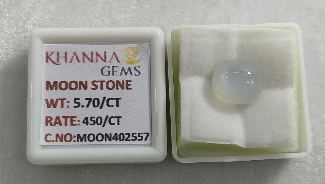 5.7/CT Moon Stone with Govt. Lab Certificate (450)