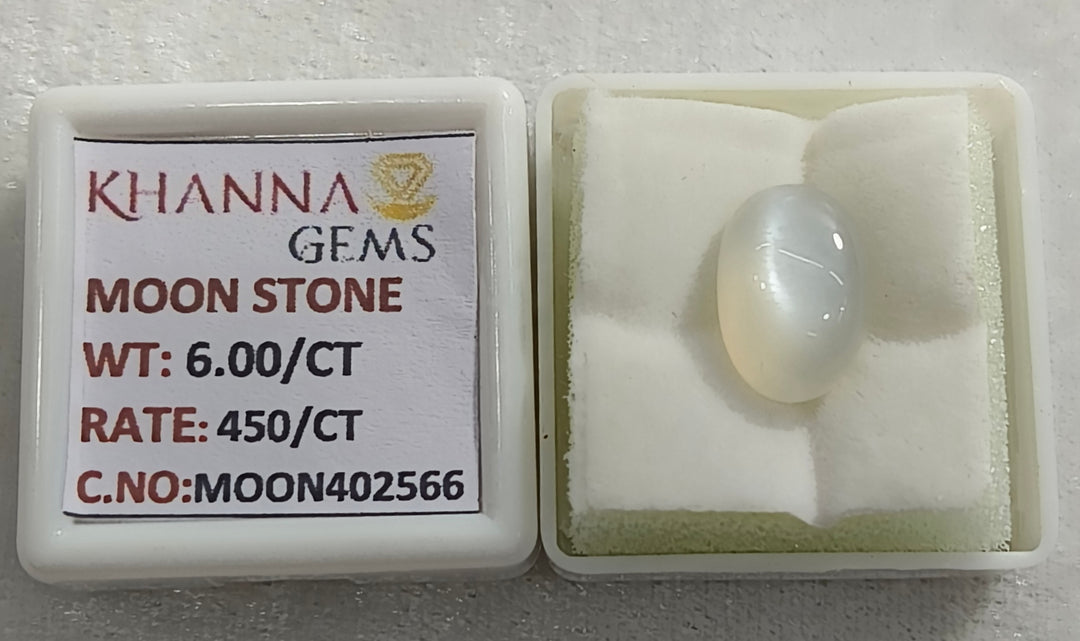 6/CT Moon Stone with Govt. Lab Certificate (450)