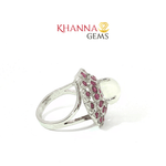 Load image into Gallery viewer, 5.21/GM MOON STONE RUBY RING Earrings - G0576