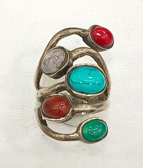 9.70/GM MULTI MIX SILVER RING (525)