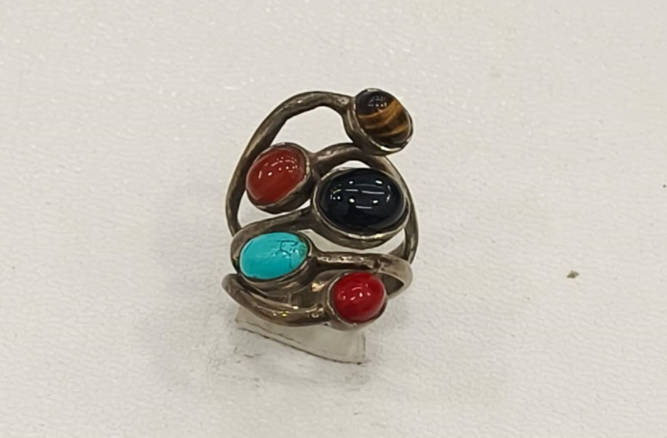 9.80/GM MULTI SILVER RING (525)