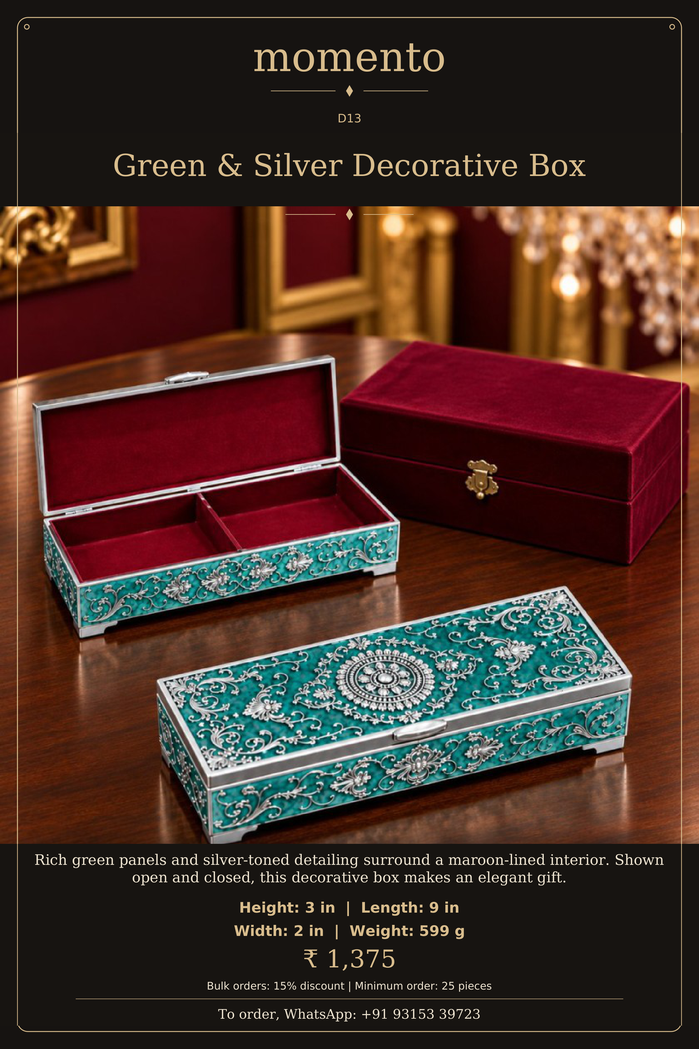 Green & Silver Decorative Box