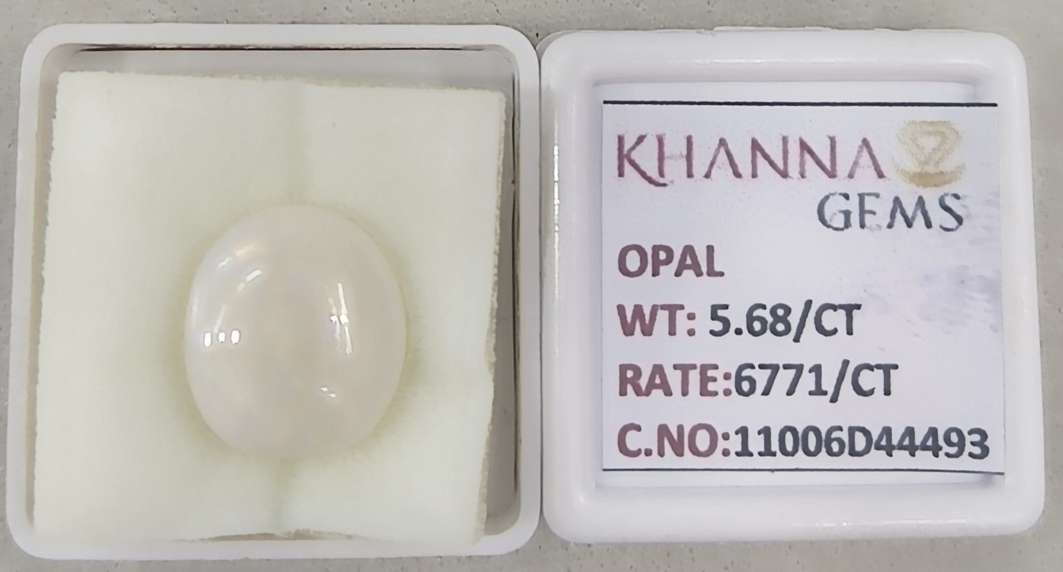 5.68/CT Natural Opal with Govt. Lab Certificate-11006D44493