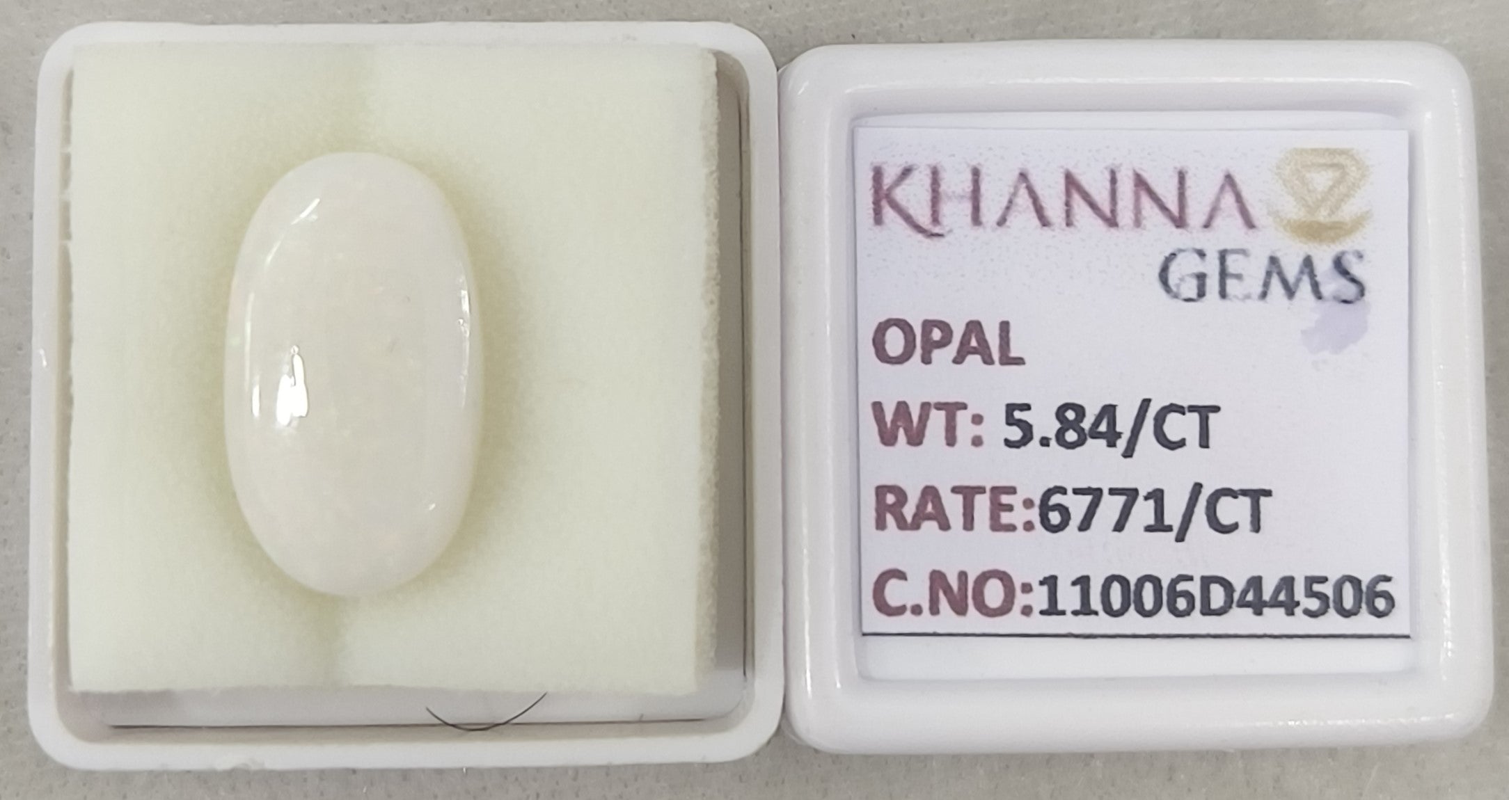 5.84/CT Natural Opal with Govt. Lab Certificate-11006D44506
