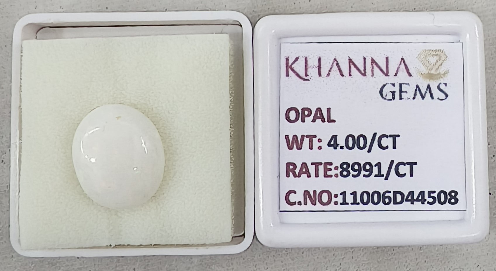 4/CT Natural Opal with Govt. Lab Certificate-11006D44508