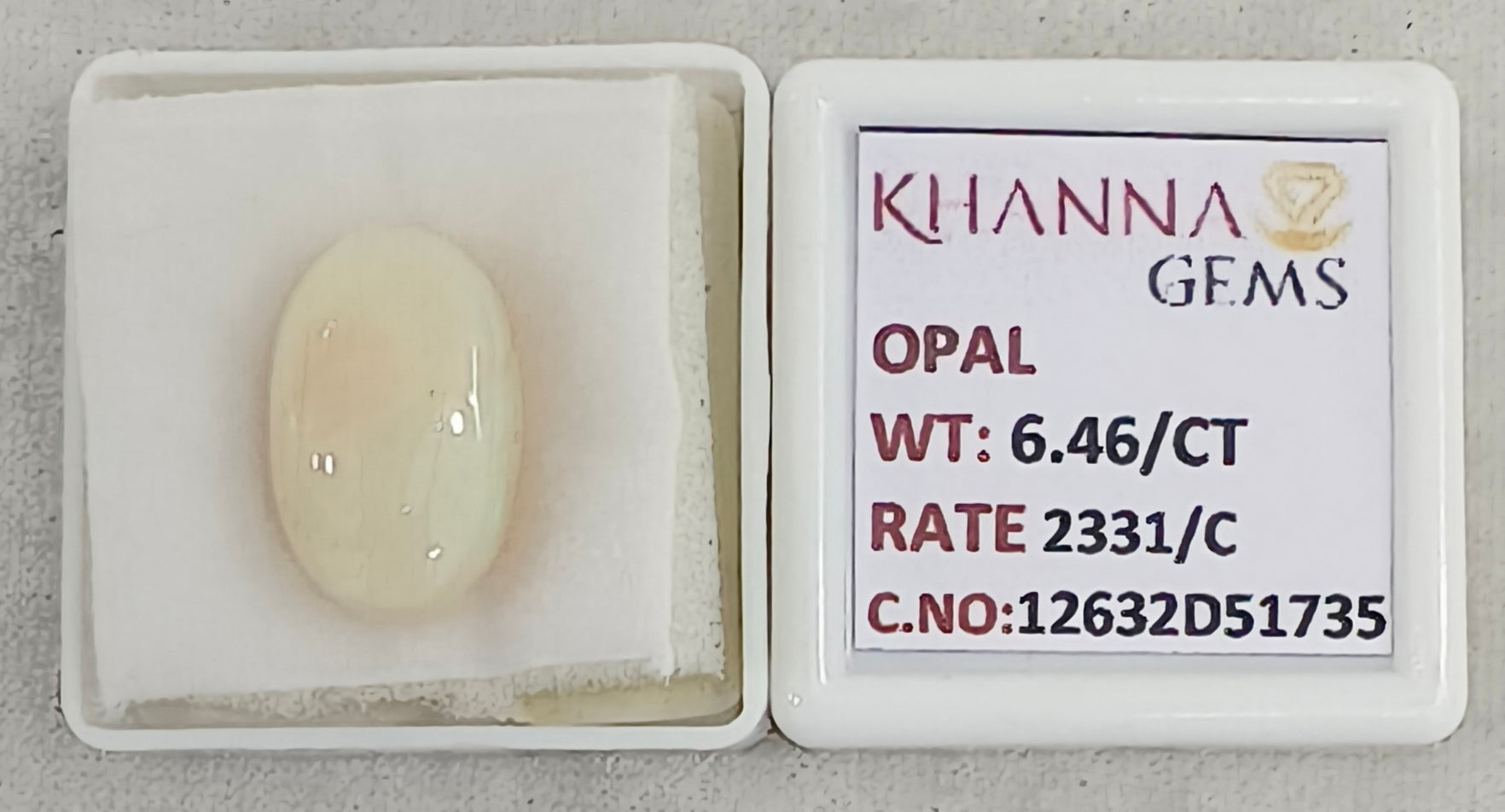 6.46/CT Natural FIRE OPAL with Govt. Lab Certificate-12632D51735