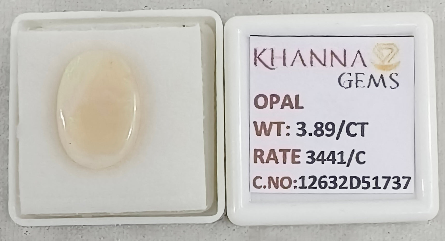 3.89/CT Natural FIRE OPAL with Govt. Lab Certificate-12632D51737