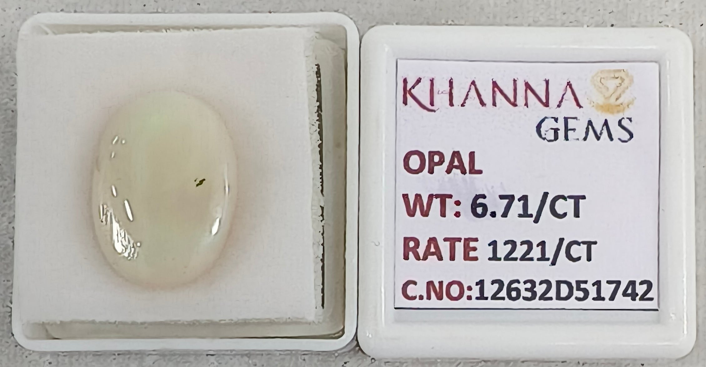 6.71/CT Natural FIRE OPAL with Govt. Lab Certificate-12632D51742