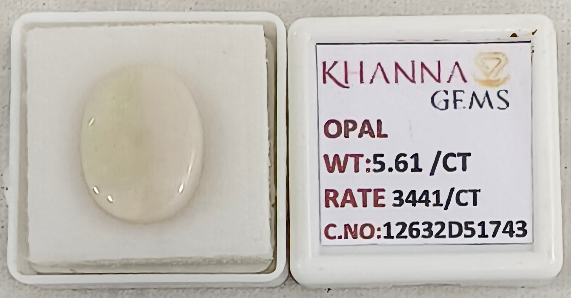 5.61/CT Natural FIRE OPAL with Govt. Lab Certificate-12632D51743