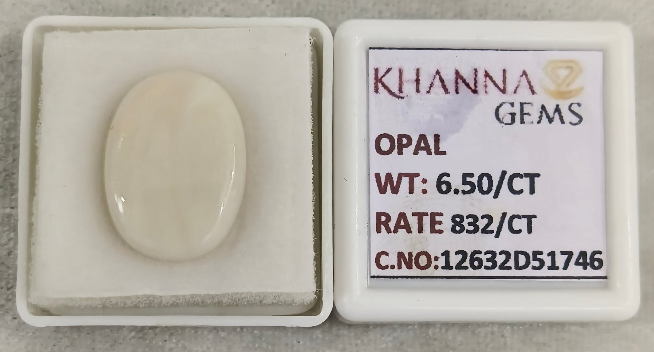 6.5/CT Natural FIRE OPAL with Govt. Lab Certificate-12632D51746